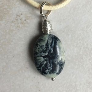 gemstone pendant Necklace Silver Chain